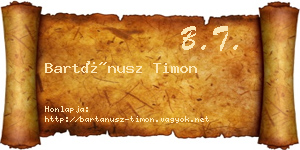 Bartánusz Timon névjegykártya